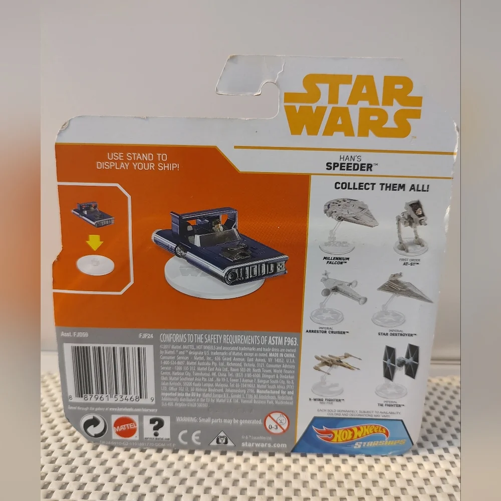 Hot Wheels Starships Han's Speeder Star Wars Die-Cast NWT Disney